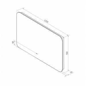 Зеркало Континент Burzhe Led 120х70 (холодная подсветка) схема
