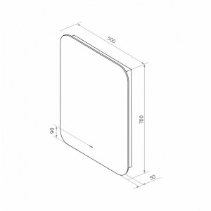 Зеркало Континент Burzhe Led 50х70 (холодная подсветка) схема