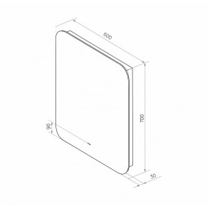 Зеркало Континент Burzhe Led 60х70 (холодная подсветка) схема