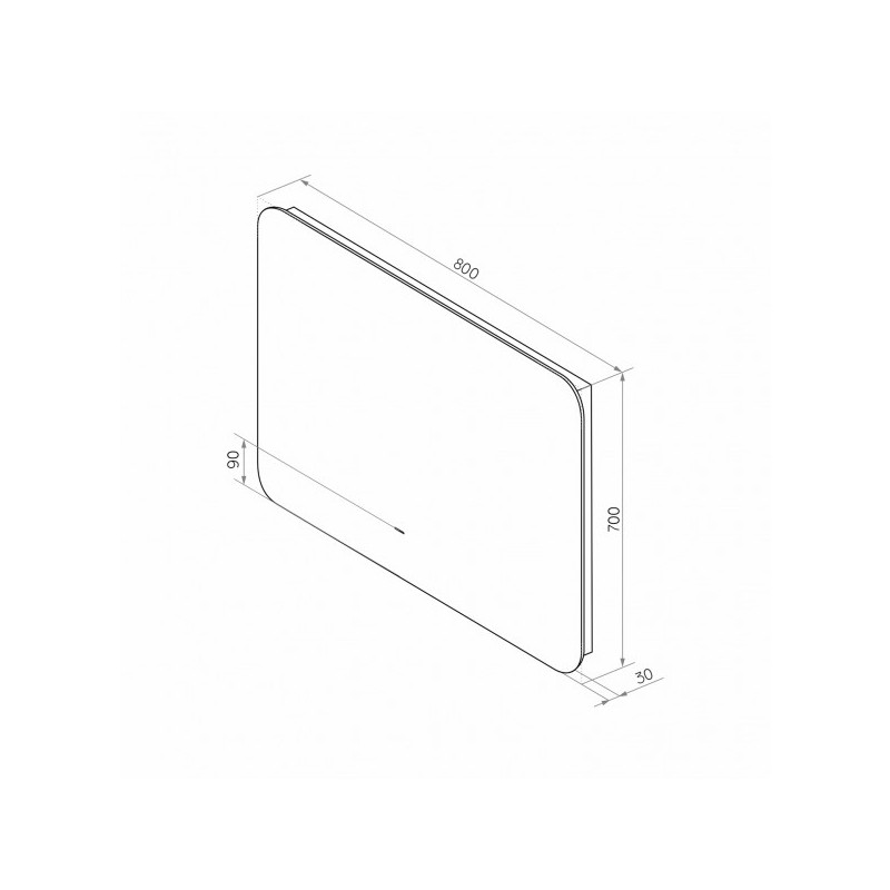 Зеркало Континент Burzhe Led 80х70 (холодная подсветка) схема