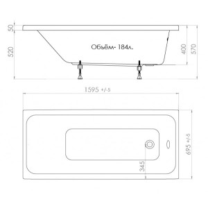 Ванна акриловая Triton Ультра 160x70 (с каркасом, экраном) параметры