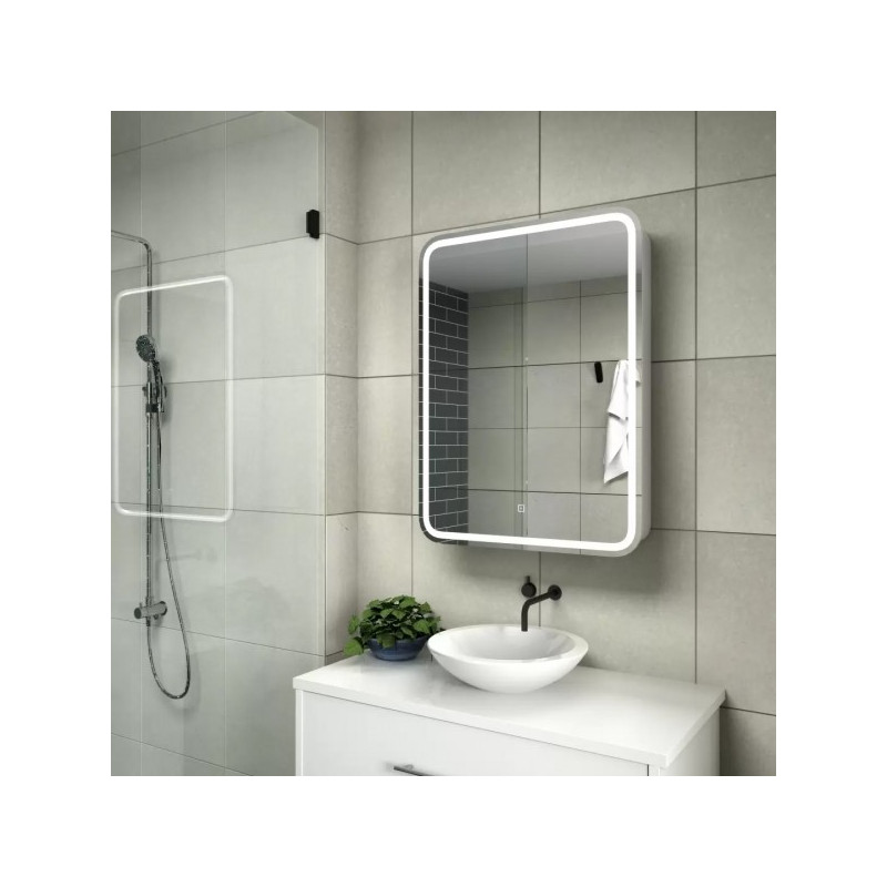 Шкаф с зеркалом Континент Elliott Led 55х80 R в интерьере