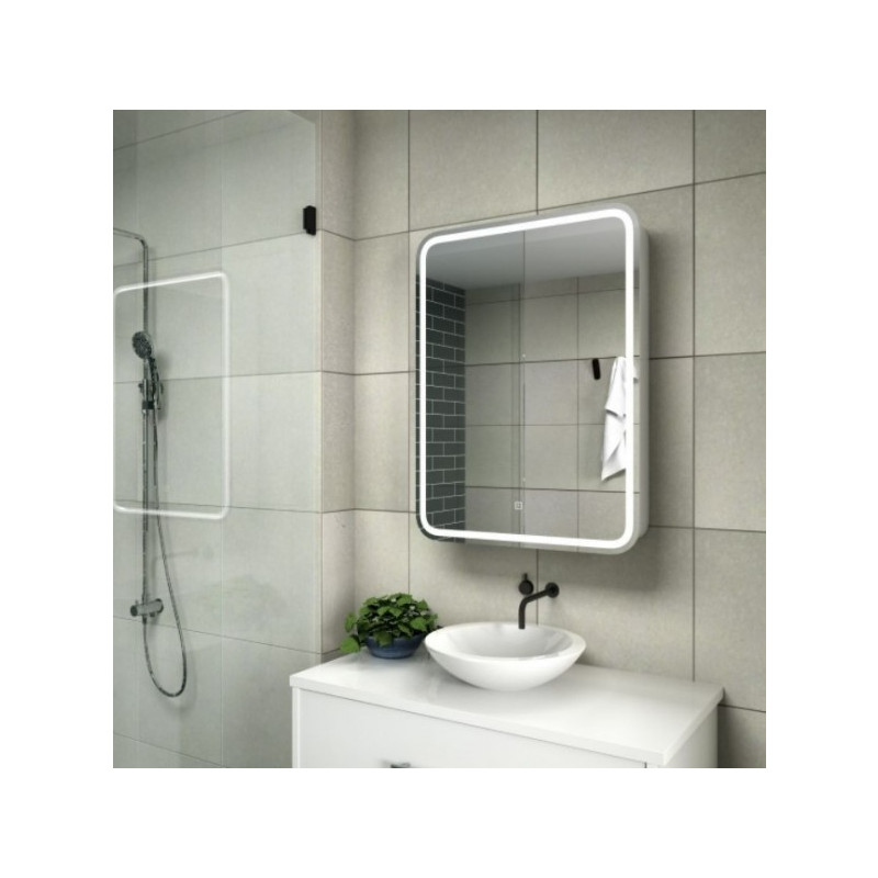 Шкаф с зеркалом Континент Elliott Led 60х80 R в интерьере