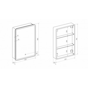 Шкаф с зеркалом Континент Elliott Led 60х80 R схема