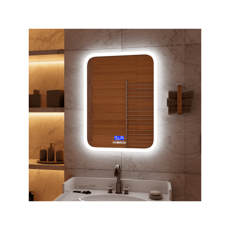 Зеркало Континент Glamour Led 70x90 (с многофункциональной панелью) подсветка