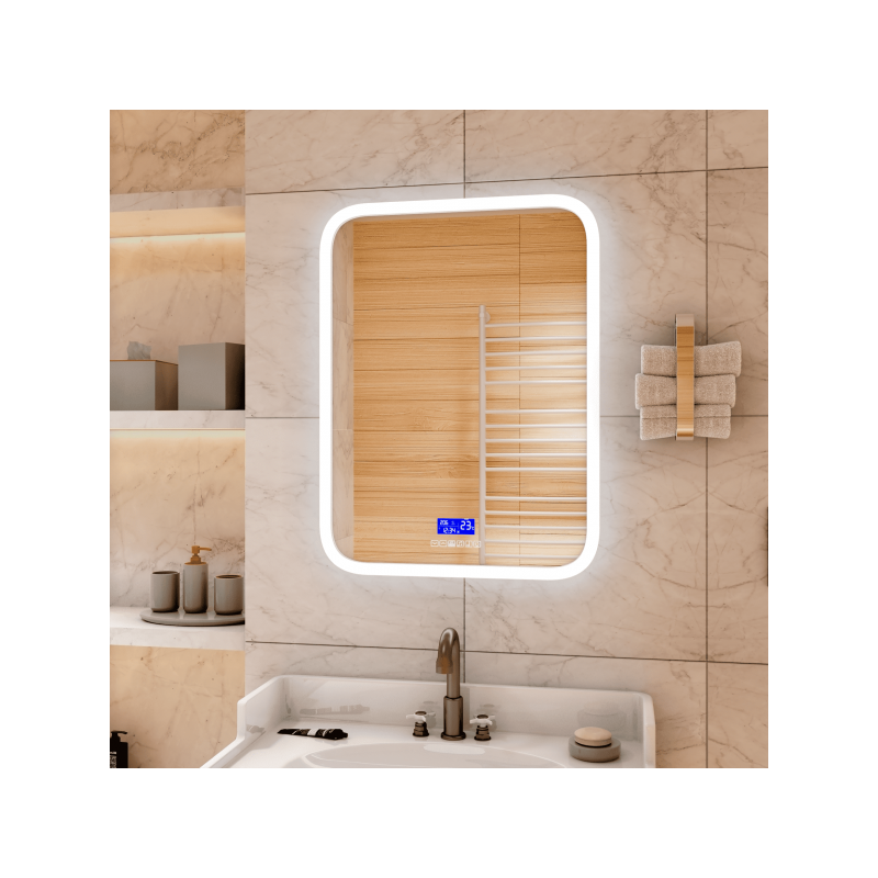 Зеркало Континент Glamour Led 70x90 (с многофункциональной панелью) в интерьере