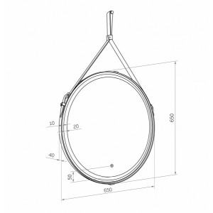 Зеркало Континент Millenium Led 65х65 White схема