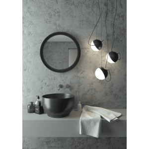 Зеркало Континент Planet Led 100x100 Black (теплая подсветка) в интерьере