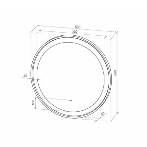 Зеркало Континент Planet Led 60x60 White (холодная подсветка) схема