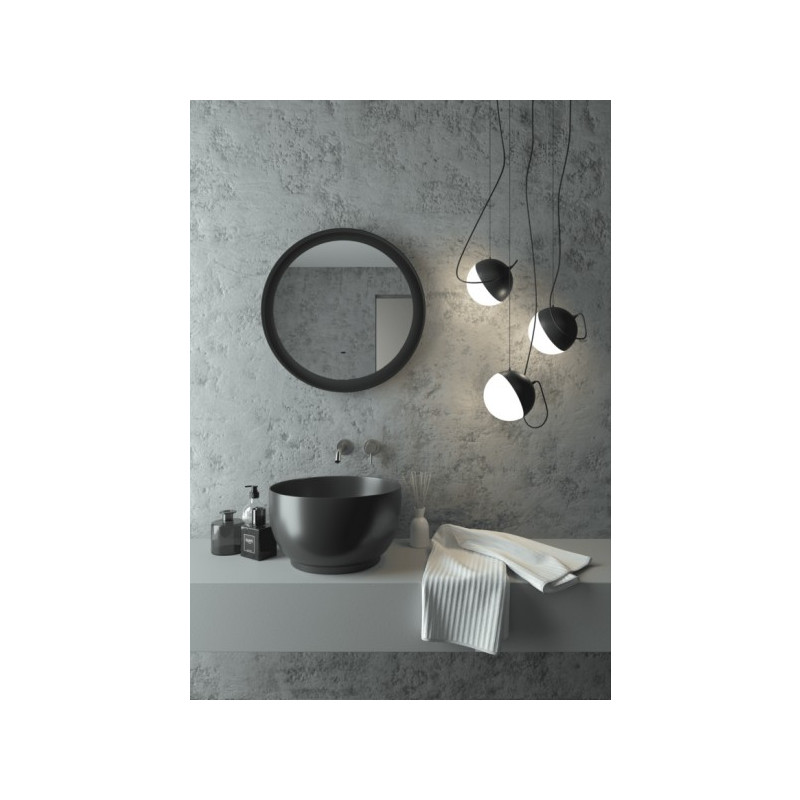 Зеркало Континент Planet Led 80x80 Black (холодная подсветка) в интерьере