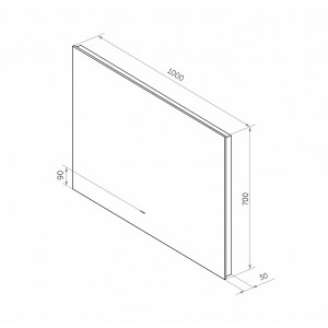 Зеркало Континент Trezhe Led 100х70 (холодная подсветка) схема