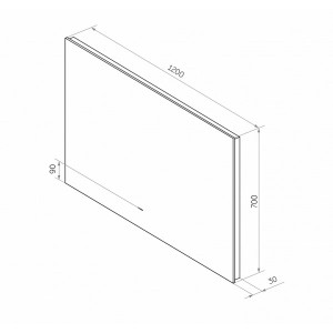 Зеркало Континент Trezhe Led 120х70 (холодная подсветка) схема