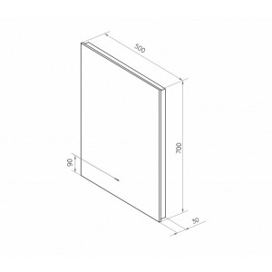 Зеркало Континент Trezhe Led 50х70 (холодная подсветка) схема