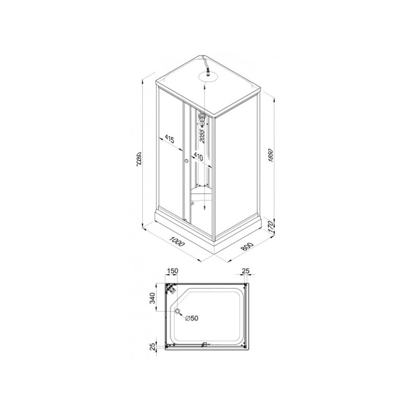 Душевая кабина Triton Квадро А3 ДН4 100х80 параметры