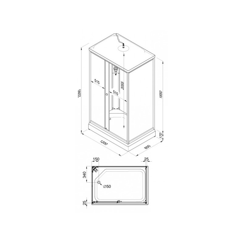 Душевая кабина Triton Квадро А3 ДН4 параметры