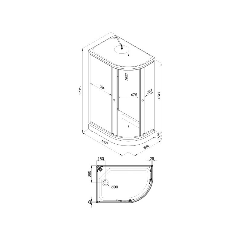 Душевая кабина Triton Коралл А3 ДН4 120х80 L параметры