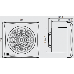 Габаритные размеры вентилятора Soler&Palau Silent-300 CZ