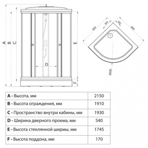 Душевая кабина Triton Стандарт А3 ДН4 90х90 (белый лён) параметры