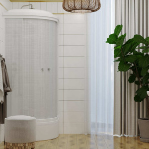 Душевая кабина Triton Стандарт В3 ДН4 90х90 (белый лен) слева