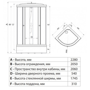 Душевая кабина Triton Стандарт В3 ДН4 90х90 (белый лен) параметры