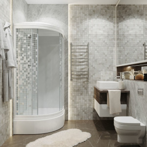 Душевая кабина Triton Стандарт В3 ДН4 100х100 (мозаика) вид сбоку