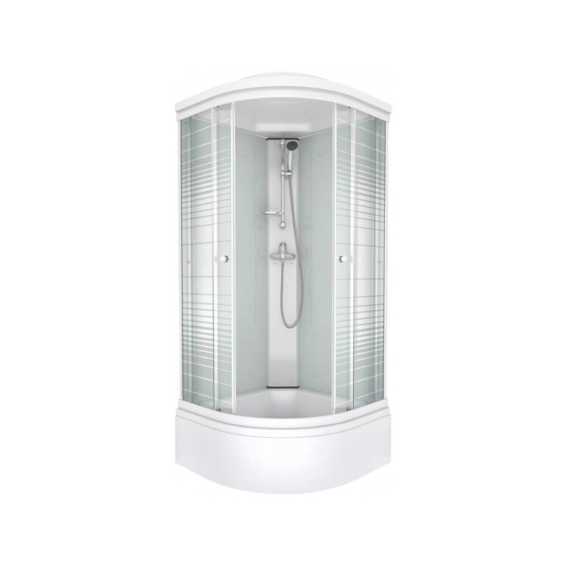 Душевая кабина Triton Стандарт В3 ДН4 100х100 (полосы) с открытыми дверцами