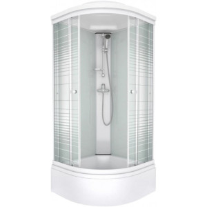 Душевая кабина Triton Стандарт В3 ДН4 100х100 (полосы) с открытыми дверцами