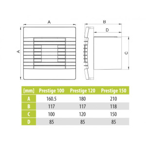 Вытяжной вентилятор airRoxy pRestige150ZG схема