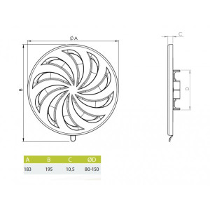 Вентиляционная решетка airRoxy круглая с регулировкой расхода воздуха