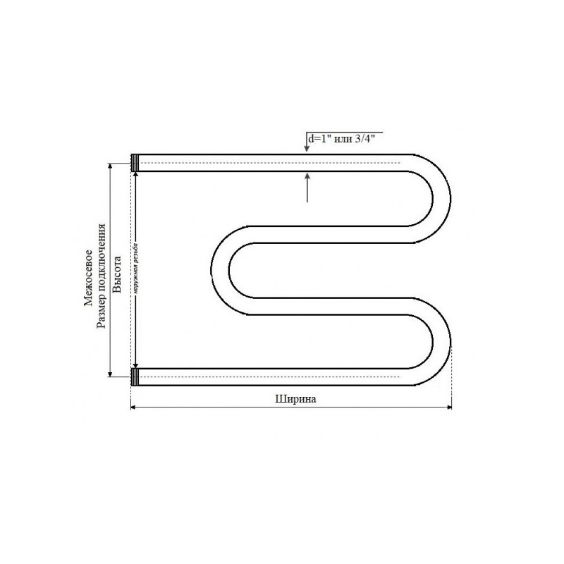 Полотенцесушитель Маргроид Вид 37 500х700 БП (1") параметры
