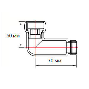 Американка угловая Ростела 1 1/4"х1 1/4" г/ш схема