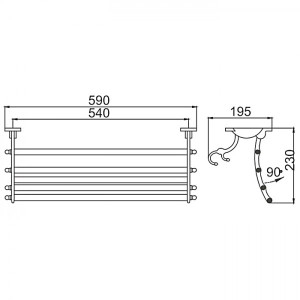 Полка для полотенца Frap F807 схема