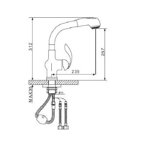 Смеситель Gappo G1052-2 хром схема
