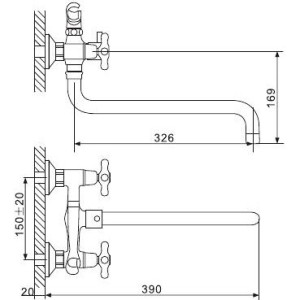 Смеситель Gappo Tubin G2265-3 красное золото схема