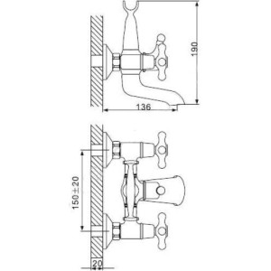 Смеситель Gappo Tubin G3265-3 красное золото схема