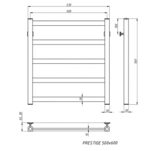 Полотенцесушитель Stinox Prestige 500x600 БП (1") схема