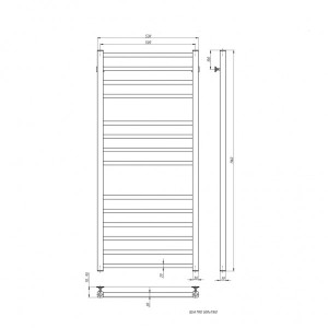 Полотенцесушитель Stinox Quatro Luxe 500x1200 НП (1/2") черный матовый размеры
