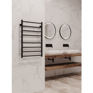 Полотенцесушитель Stinox Toscana 500x800 БП (1") черный матовый на стене