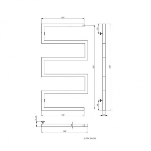Полотенцесушитель Stinox Ultra 500x900 БП (1/2") черный матовый размеры