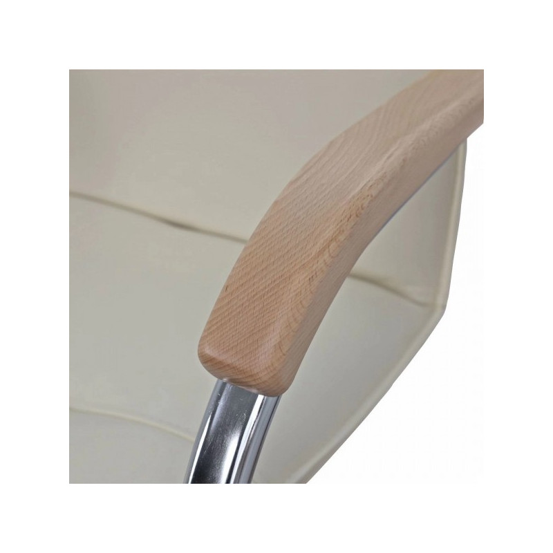 Стул офисный Геллер Samba Aks 1 дерево/кремовый подлокотник