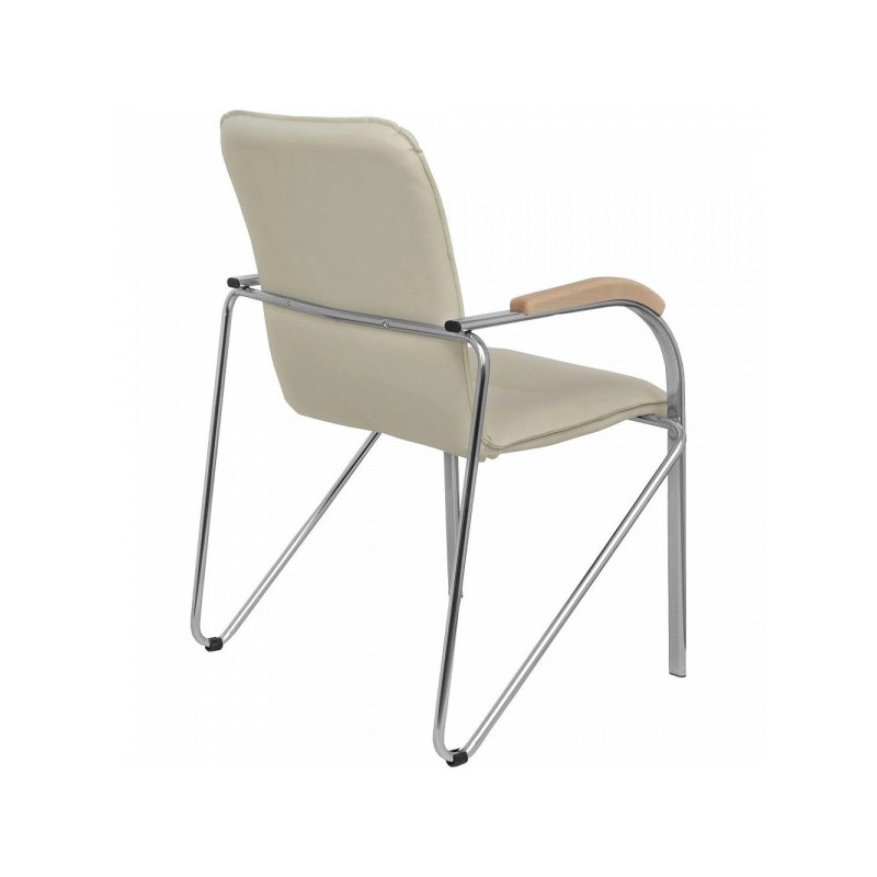 Стул офисный Геллер Samba Aks 1 дерево/кремовый вид сзади