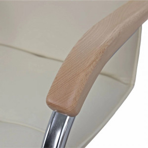 Стул офисный Геллер Samba Aks 1 дерево/кремовый подлокотник