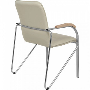 Стул офисный Геллер Samba Aks 1 дерево/кремовый вид сзади