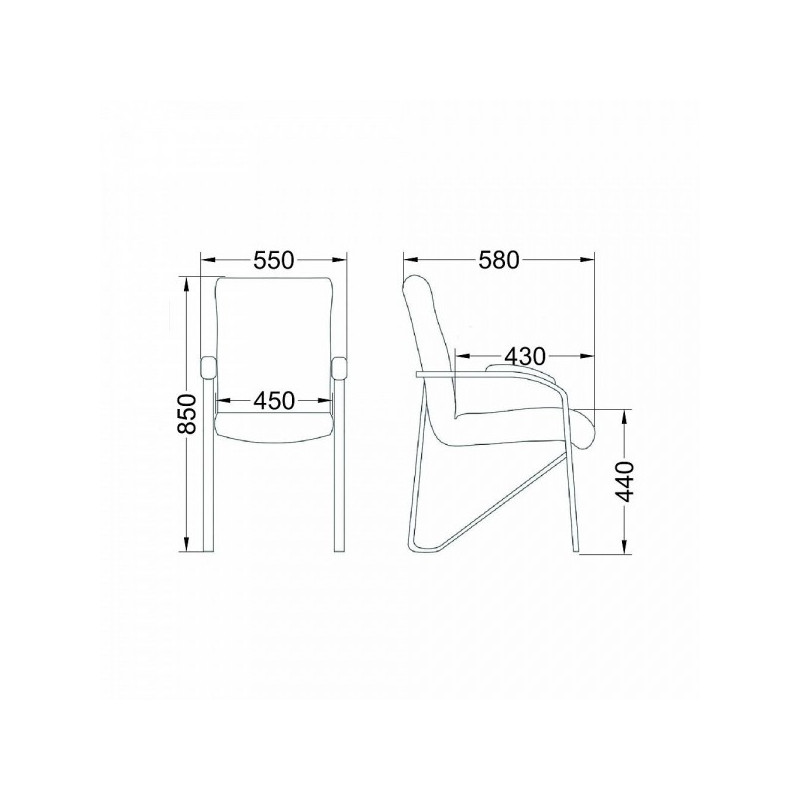 Стул офисный Геллер Samba Aks 1 темное дерево/черный схема