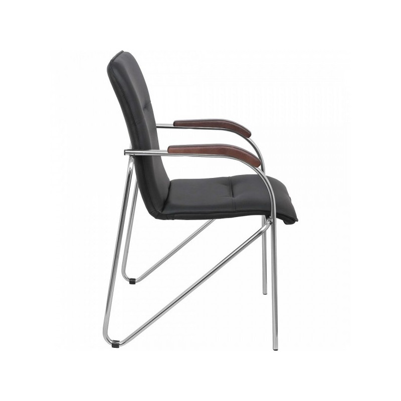 Стул офисный Геллер Samba Aks 1 темное дерево/черный вид сбоку