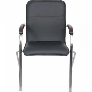 Стул офисный Геллер Samba Aks 1 темное дерево/черный вид спереди