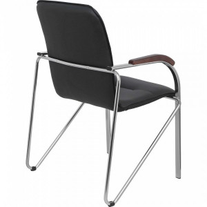 Стул офисный Геллер Samba Aks 1 темное дерево/черный вид сзади