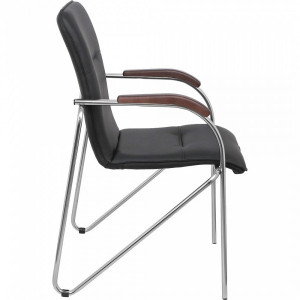 Стул офисный Геллер Samba Aks 1 темное дерево/черный вид сбоку