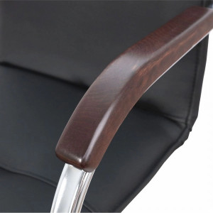 Стул офисный Геллер Samba Aks 1 темное дерево/черный подлокотник