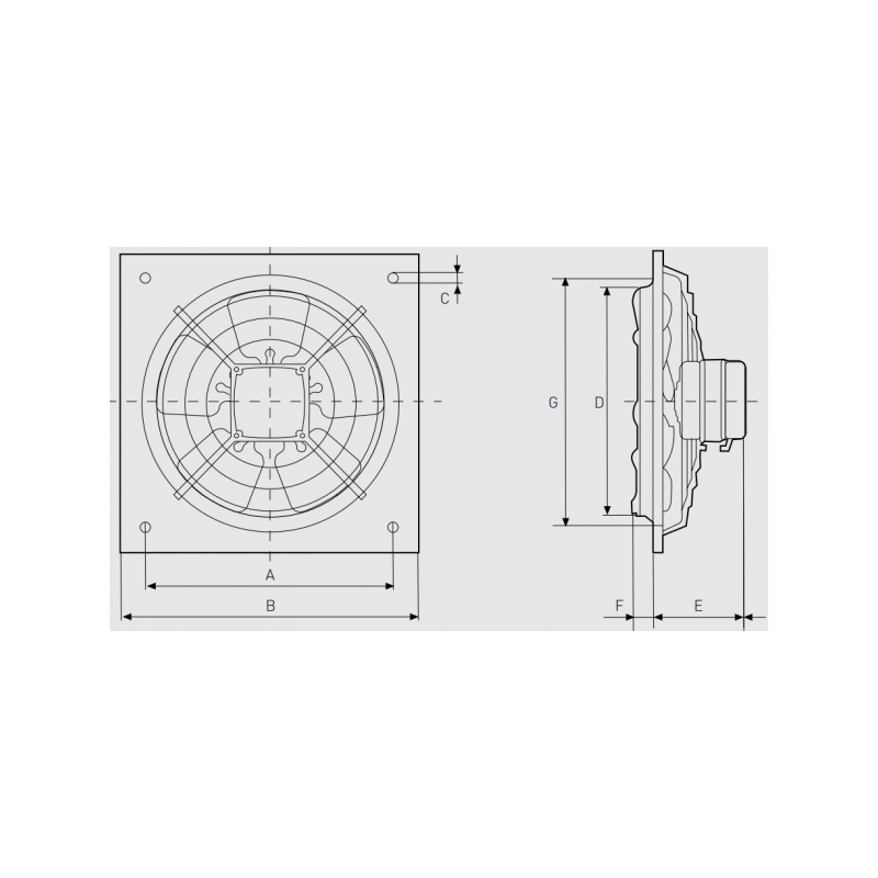 Габаритные размеры вентилятора Soler&Palau HXM-200